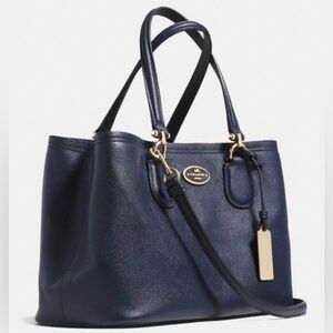 COACH Black Grosgrain Leather Small Kitt Carryall w/Gold Tone Hardware